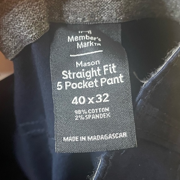 Member Marks Men Mason Straight Fit 5 Pocket Pant Size: 40 X 32 - Picture 4 of 5